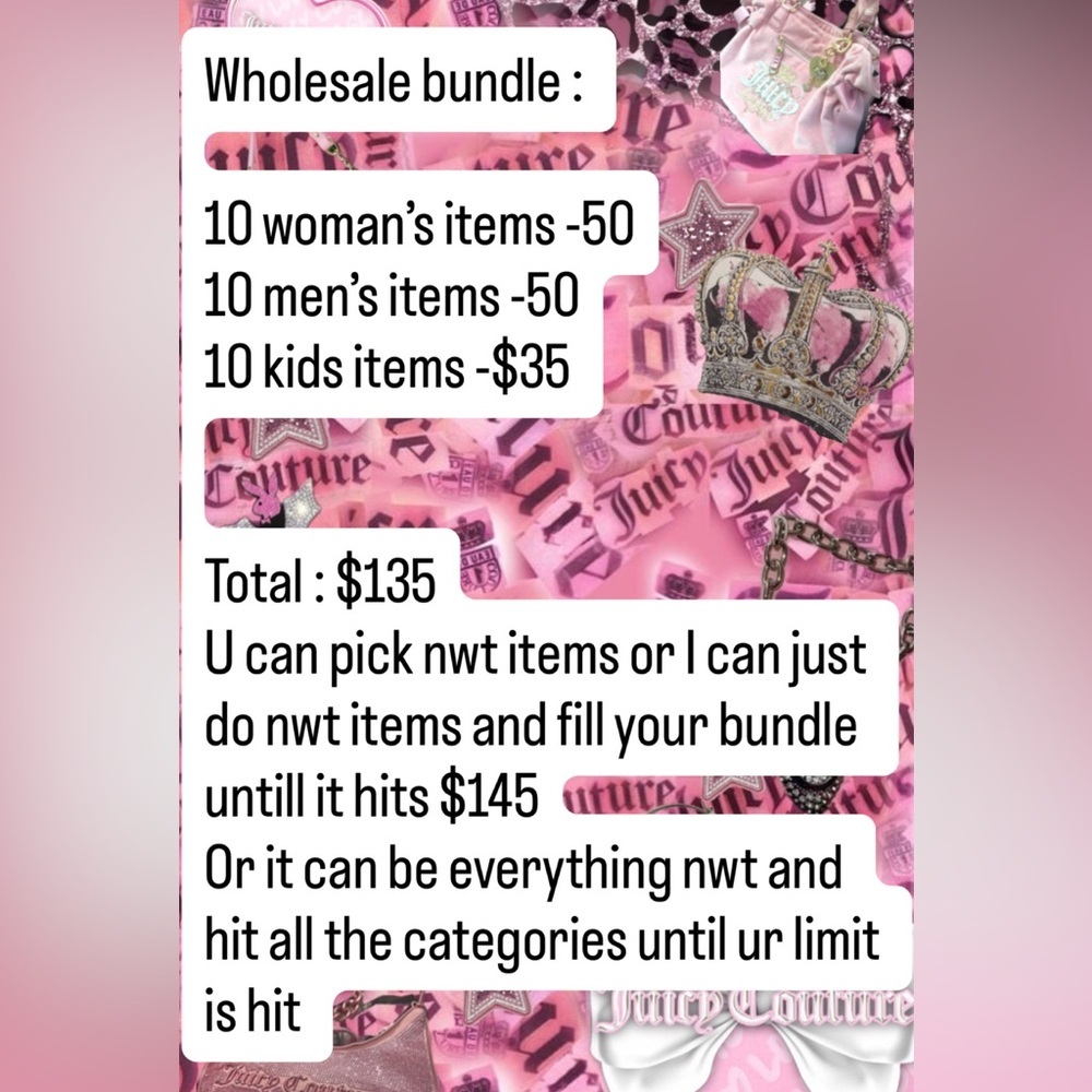 Wholesale bundle - nwt will be less items but more value or just random